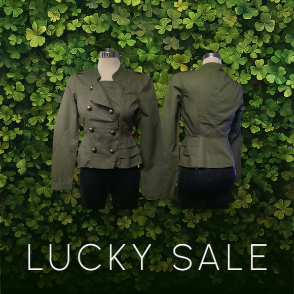 Miley Cyrus Green Army Brested Jacket Size S - Picture 5 of 16